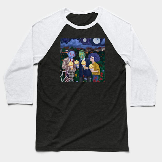 Monster Ice Scream Bash Baseball T-Shirt by Milasneeze